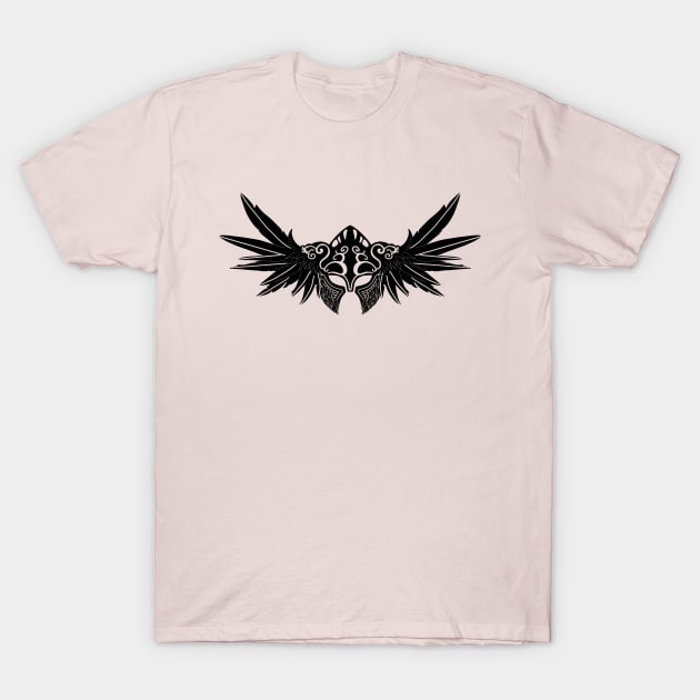 Valkyrie Black T-Shirt by DRevStudios 